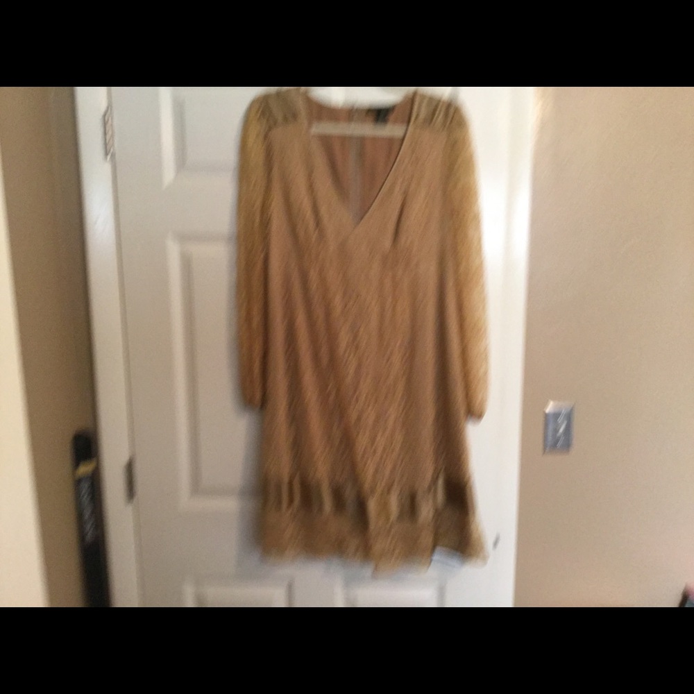 Iman gold lace dress